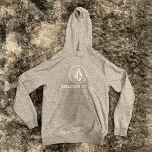 Volcom Stone Logo Hoodie Gray Size Medium Pullover Sweatshirt.